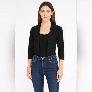 Calvin Klein Midnight Black Shimmer Cropped Cardigan/Balero Size S